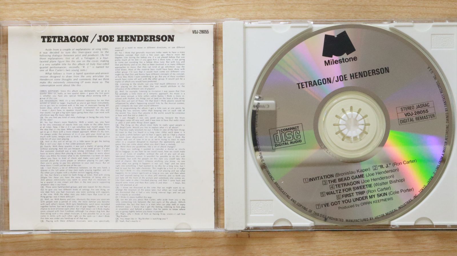 国内盤CD☆ジョー・ヘンダーソン/Joe Henderson□ Tetragon 【VDJ28055 
