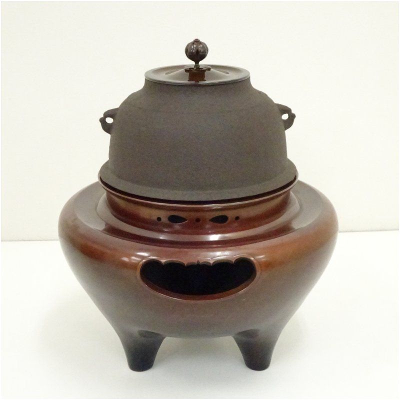茶道具　茶釜　釜師　金森栄寿作　筋入　肩衝釜　茶具　茶道　金属工芸 茶道具 茶釜 釜師 金森栄寿作 筋入 肩衝釜 茶具 茶道 金属工芸