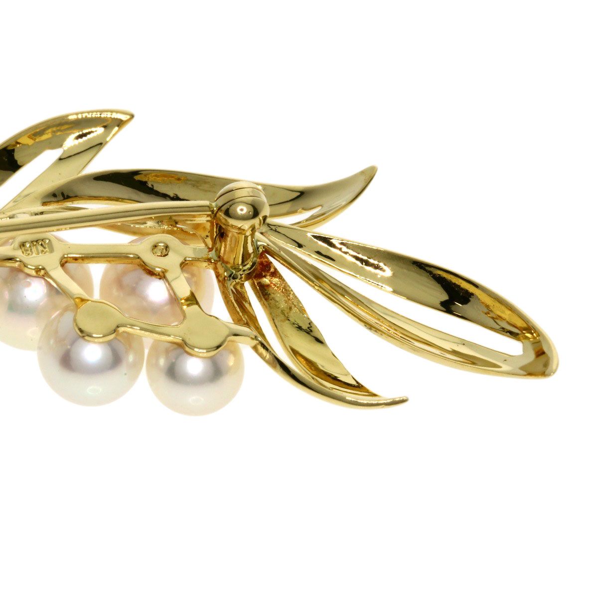 美品です❤︎ ミキモト　パール　本真珠　ブローチ　① MIKIMOTO ミキモト パール 真珠 ブローチ K18YG レディース