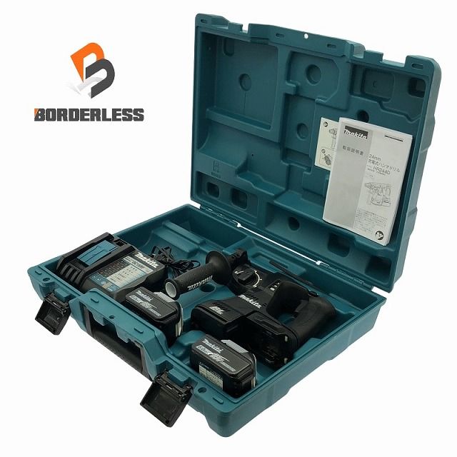 makita マキタ 18V 24mm 充電式ハンマドリル HR244DRGXB 黒 バッテリ2個 18V6.0Ah 充電器 ケース付 ハンマードリル 106937