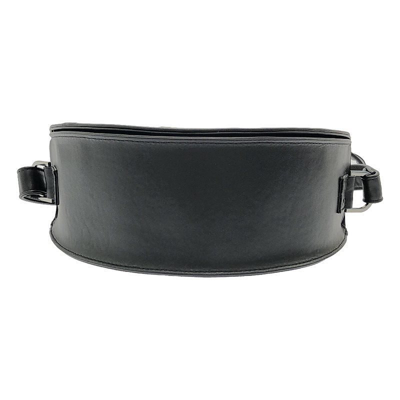 MM6 Maison Margiela / エムエムシックスメゾンマルジェラ | 2020AW | エンボス ロゴ ハーフムーン ショルダーバッグ | ブラック | レディース