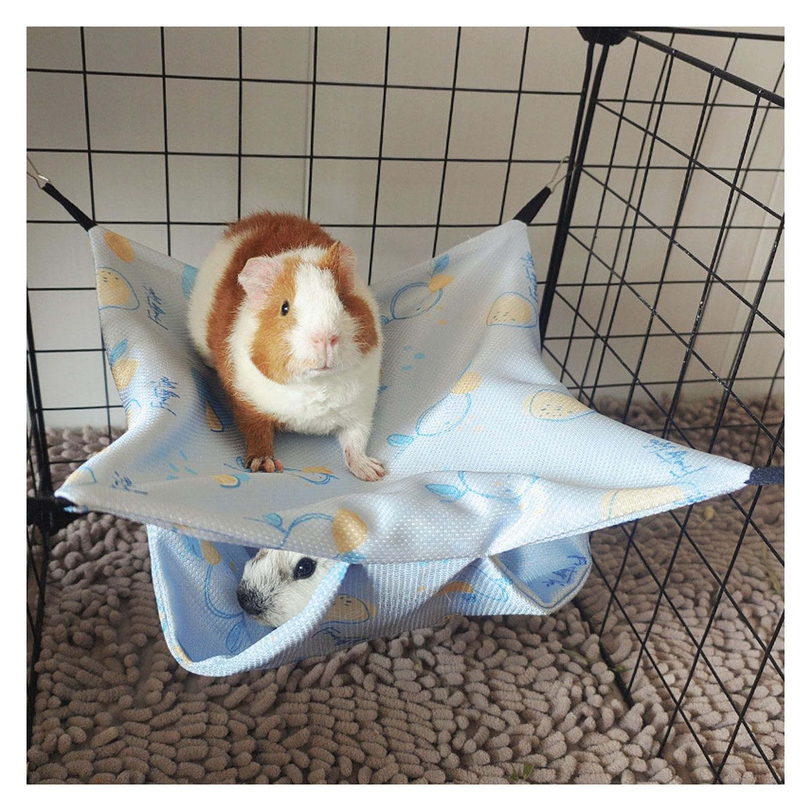 ☆ ペット　ハムスター　うさぎ　モルモット　ハンモック　Lサイズ 楽天市場】【フック付き】ハンモックペットベッド 小動物用