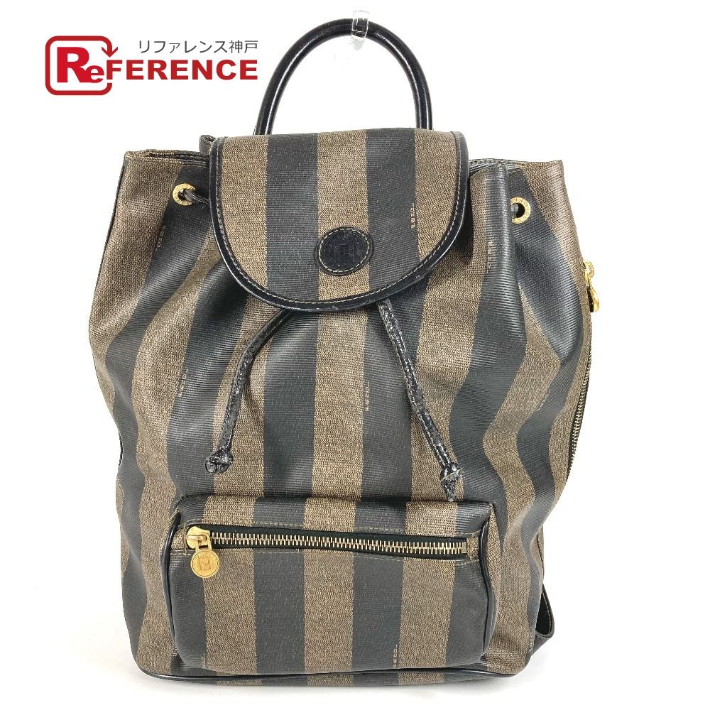 【訳アリ品】FENDI(フェンディ)リュック キャンバス×レザー カーキ FENDI フェンディ リュックサック ペカン PVC/レザー カーキ
