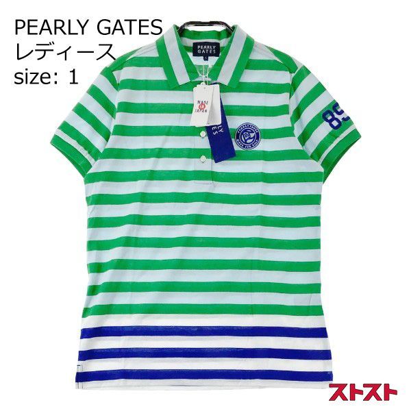 PEARLY GATES - 新品未使用　PEARLY GATES 半袖 天竺 ポロシャツ矢印モチーフサイズ5 PEARLY GATES パーリーゲイツ 055-6160406 天竺半袖ポロシャツ