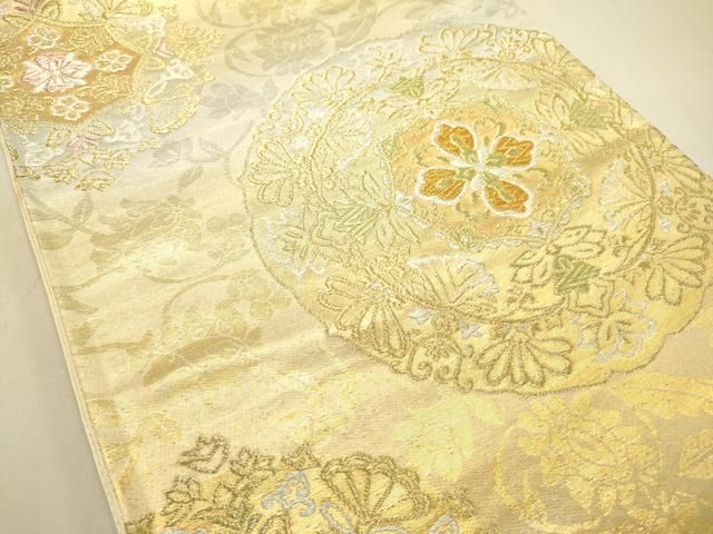 平和屋着物◎六通柄袋帯 正倉院花文 金銀糸 正絹 逸品 DAAS9645zy