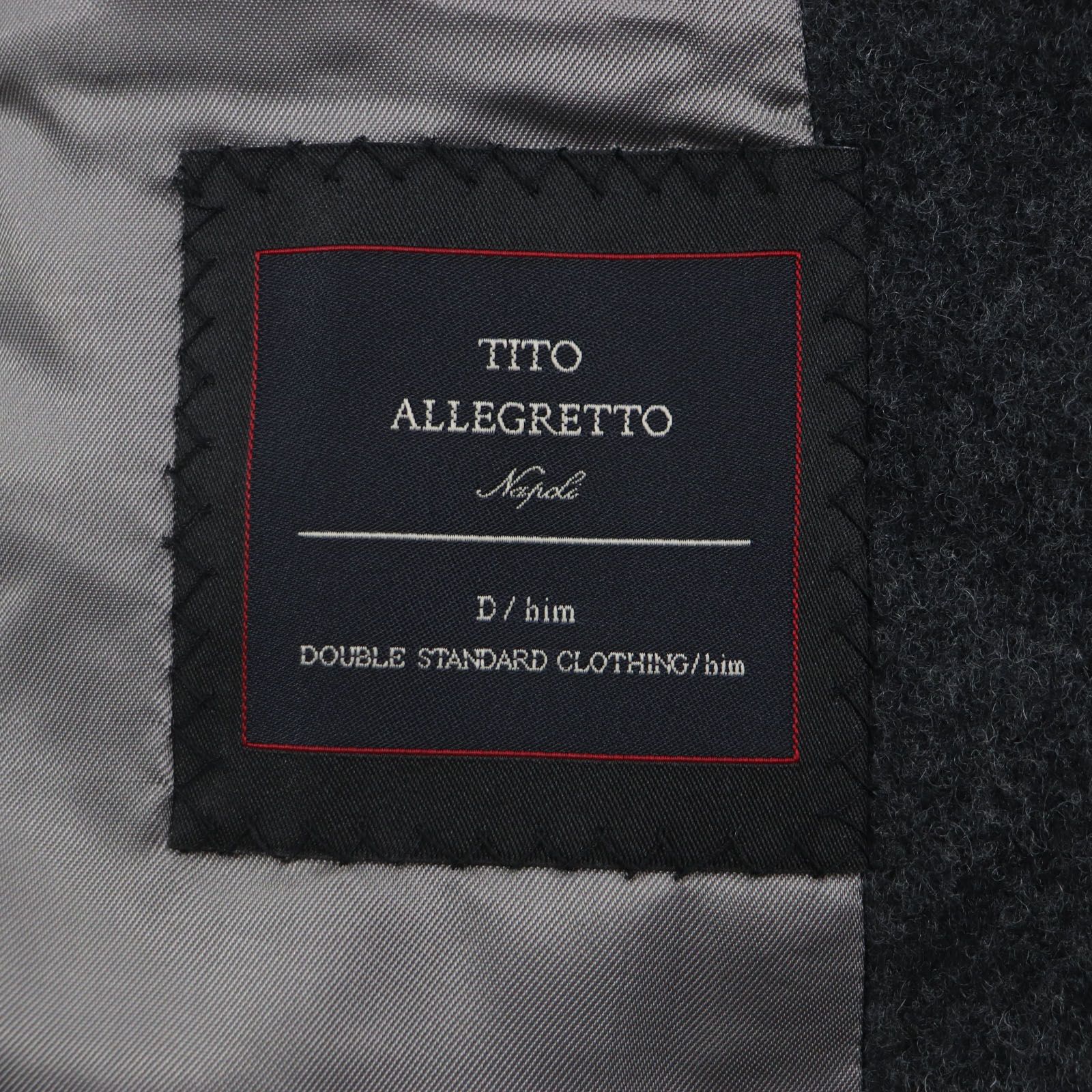 未使用品▼TITO ALLEGRETTO ティト アレグレット ウール 裏地チェック柄 シングル チェスターコート ダークグレー 44 伊製 正規品 メンズ 未使用品▽TITO ALLEGRETTO ティト アレグレット ウール 裏地チェック