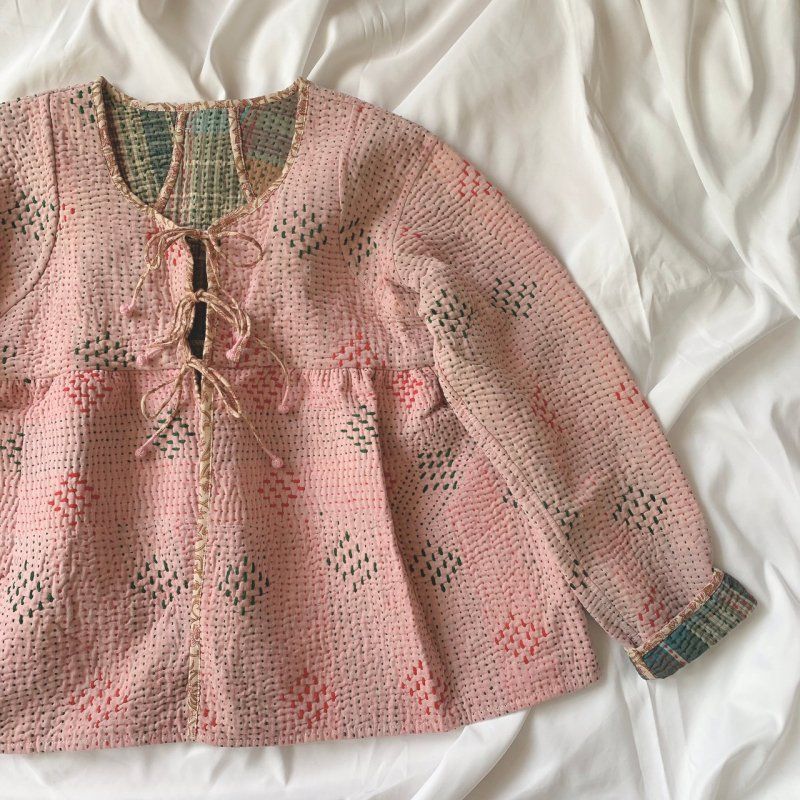 Vintage Kantha quilt Rabari jacket K / ビンテージ カンタキルト ラ