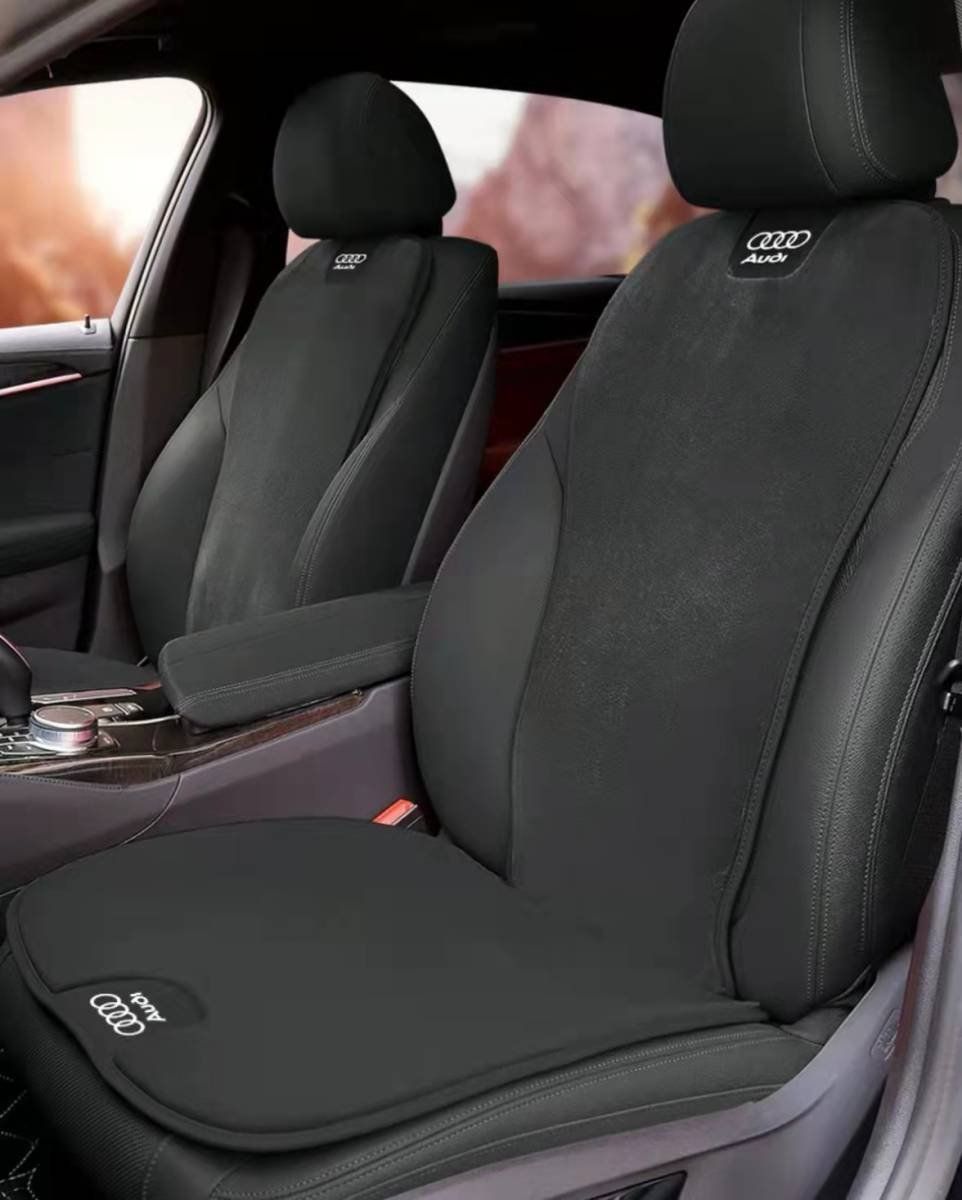 新品！アウディ Audi ロゴ入り 座布団 スエード素材 シートカバーセット ションシートカバー 座席の背もたれ 2点セット 高級な四季が通じる 3色選択可 全車種対応 RS S3 6 Q2 Q3 Q5 Q7 A3 A4 A6 A8 TT
