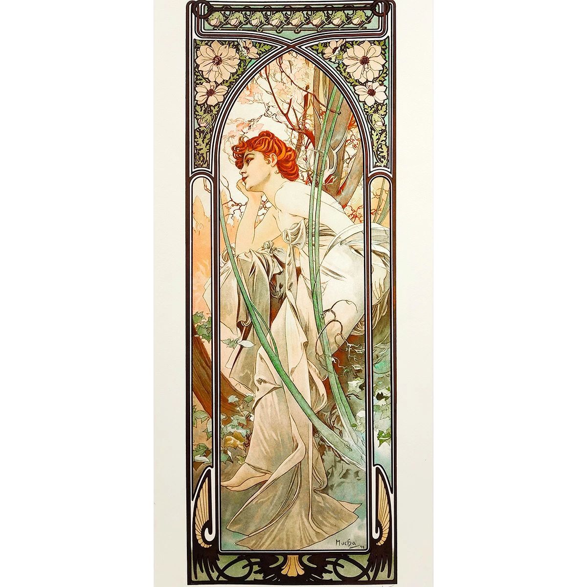 ミュシャ 絵画 版画 ミュシャ 「四つの時・夕べの夢想」 ピエゾグラフ