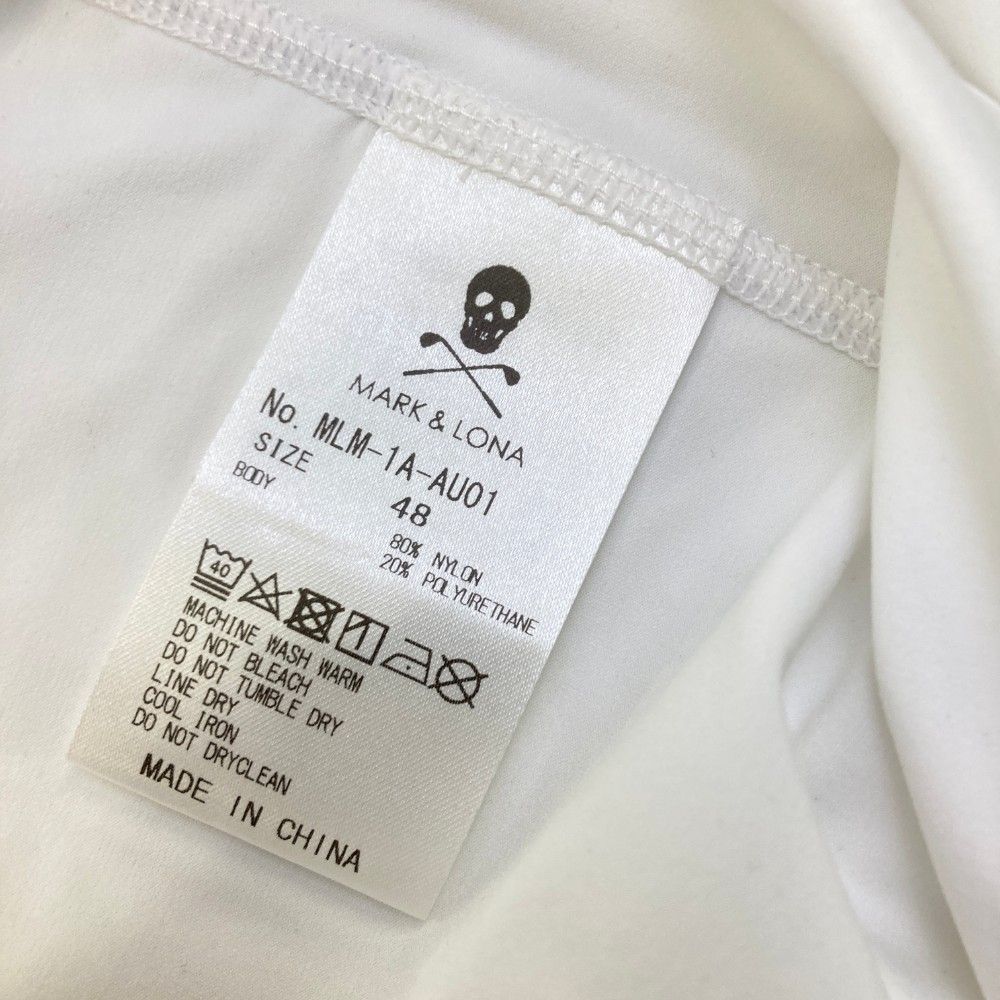 サイズ：48 MARK&LONA マークアンドロナ  ハイネック 長袖Tシャツ  ホワイト系 [240101413507] ゴルフウェア メンズ ストスト サイズ：48 MARK&LONA マークアンドロナ ハイネック 長袖Tシャツ