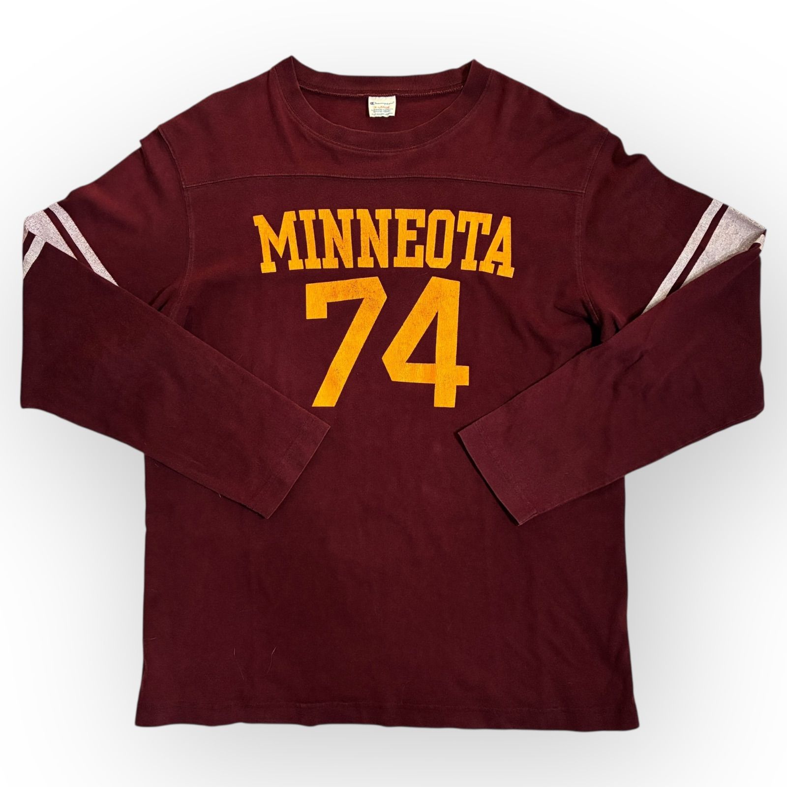 Champion 復刻トリコタグ 80s風フットボールTシャツ ミネソタ XL