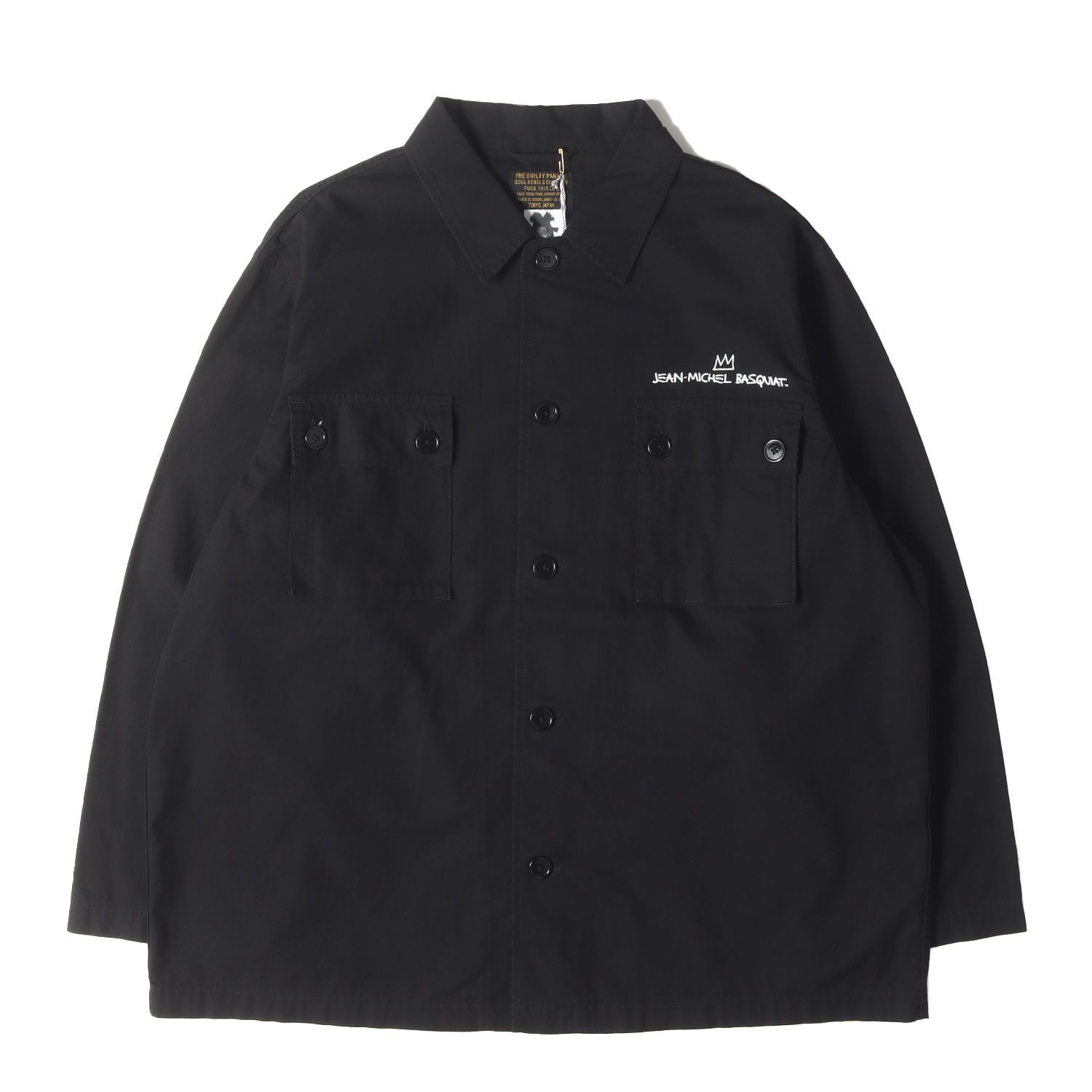 WACKO MARIA ワコマリア シャツ ブラック 黒 サイズ:L | 23SS JEAN-MICHEL BASQUIAT フォトプリント アーミー シャツ (ARMY SHIRT) | トップス カジュアルシャツ 長袖【メンズ】【K4565】 新品】WACKO MARIA ワコマリア シャツ ブラック 黒 サイズ:L | 23SS