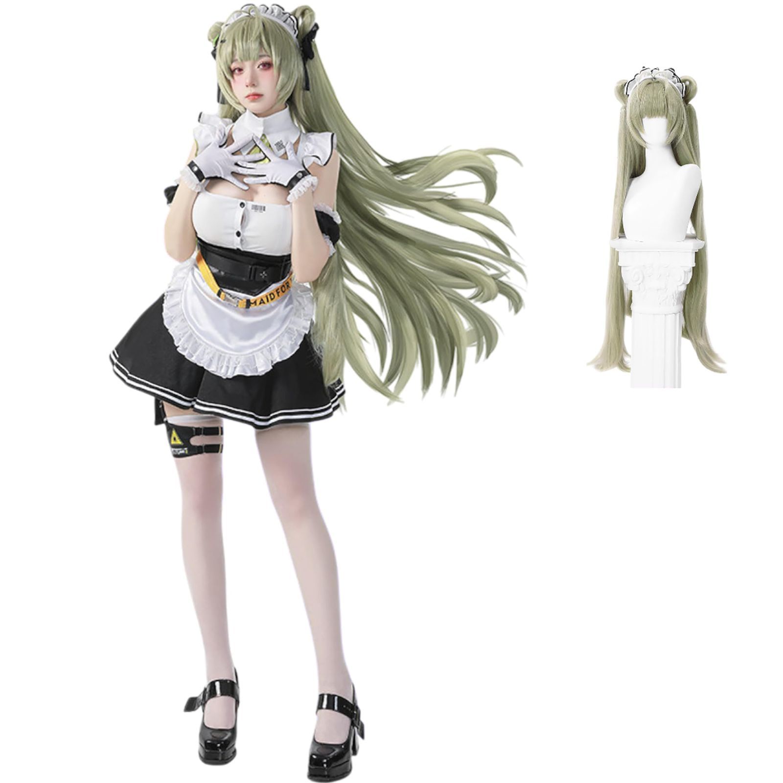 コスプレ 衣装 ウィッグ パニエ メイド服 勝利の女神ニケ 撮影用 ソーダ コスプレ用衣装 コスチューム エルフ森林 仮装 cosplay