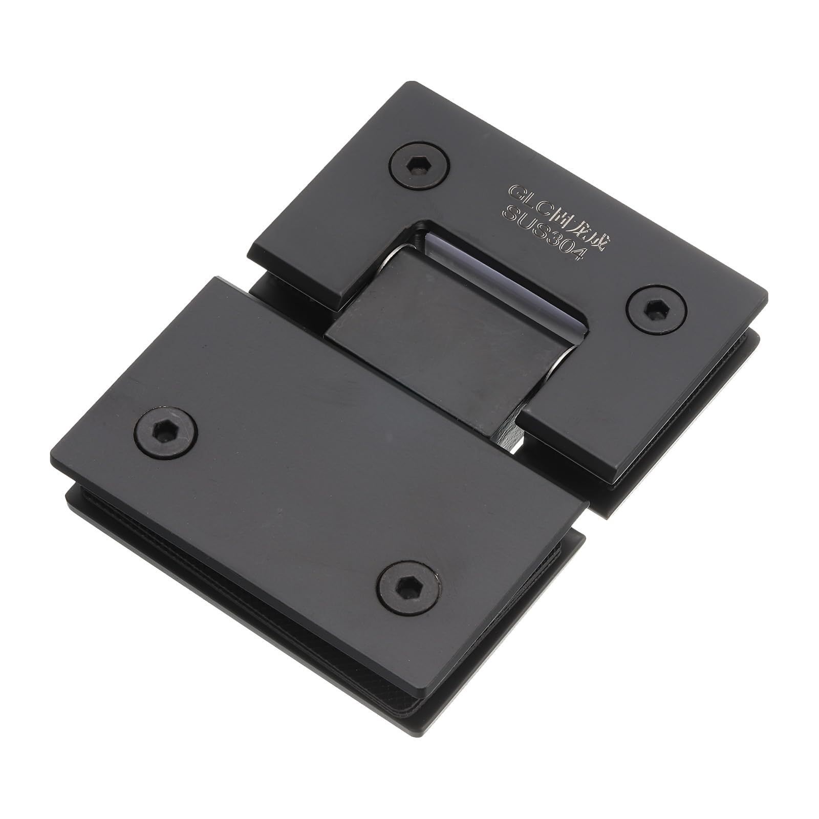 キャビネット ショーケース カップボード ドアヒンジ 304ステンレススチール 8-12 mm 0.31-0.47 ガラスクランプ セット 180度ガラスドアヒンジ 黒 uxcell