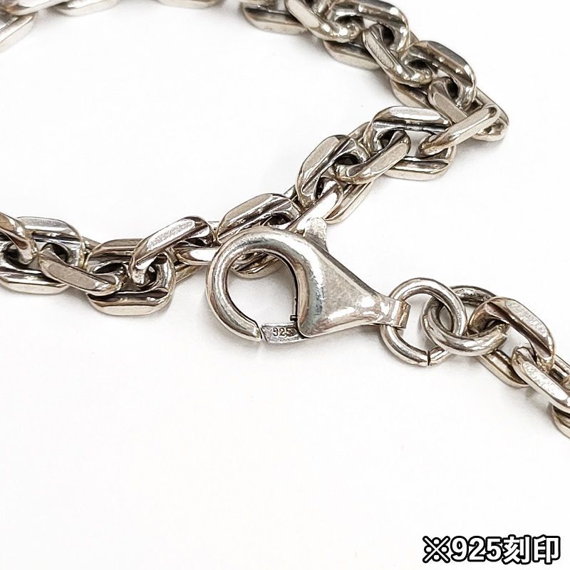 【新品・未使用】大重量 シルバー925 リンクチェーンネックレス 銀 ダブルリングチェーン 2mm シルバーチェーン 925 シルバー
