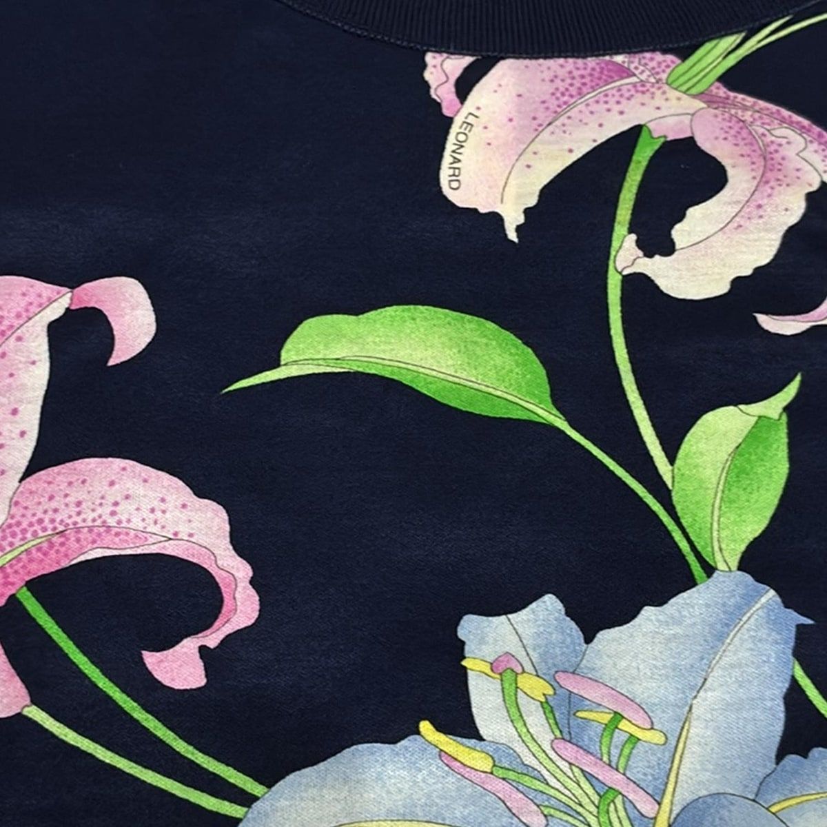 クルーネック 花柄