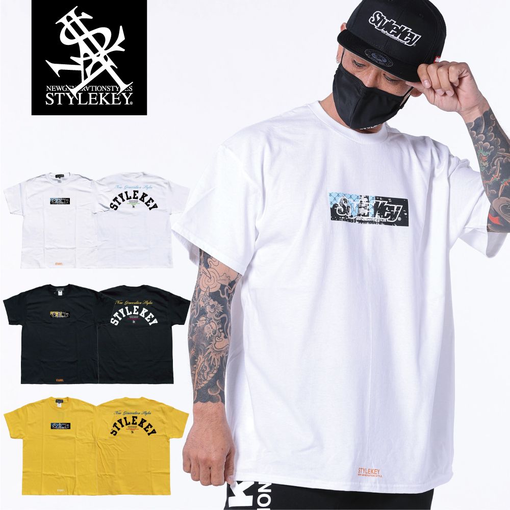 STYLEKEY スタイルキー 半袖Tシャツ CITY BOX S/S TEE(SK23SU-SS07) ストリート ヒップホップ レゲエ ロック B系 バンド ボックスロゴ 大きいサイズ
