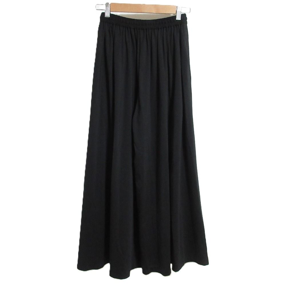 23AW LE PHIL ルフィル ドローストリング イージウエスト コンパクトギャザー ワイドパンツ サイズ00 ブラック レディース 古着