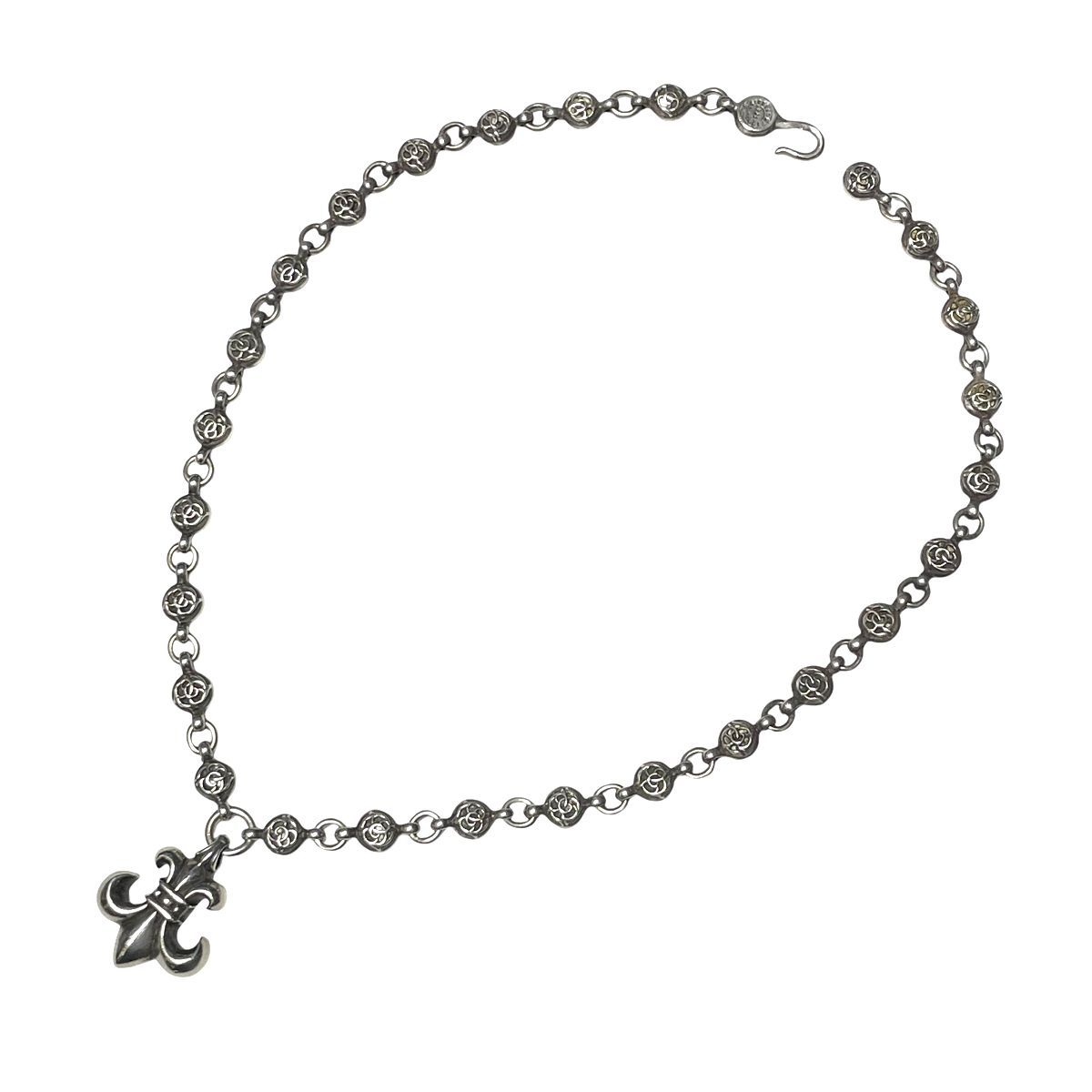 中古】 CHROME HEARTS クロムハーツ フローラルボールネックレス #1 w 