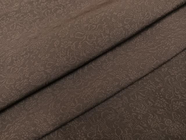 平和屋着物●上質な色無地 更紗地紋 煤竹色 正絹 AABB6277ph