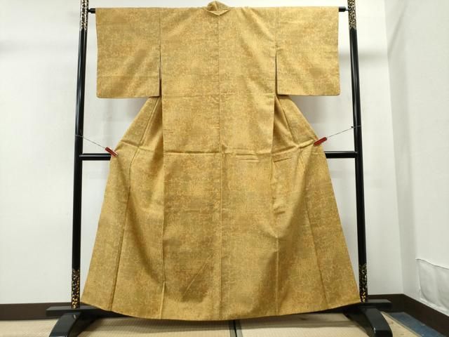 平和屋着物●本場結城紬　重要無形文化財　100亀甲　楓文　正絹　逸品　CAAS6912yc 平和屋着物○本場結城紬 重要無形文化財 100亀甲 楓文 正絹 逸品