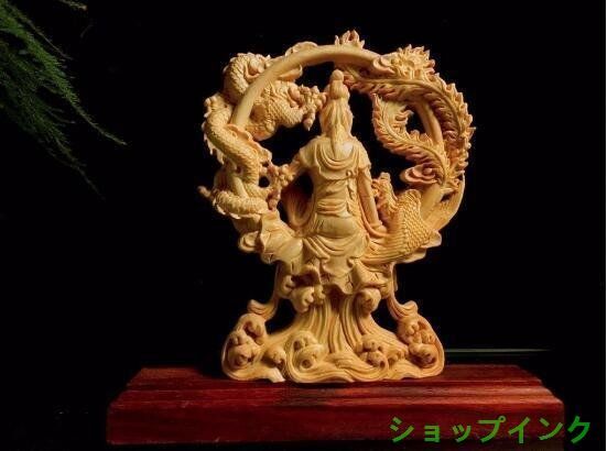 木彫龍鳳縁起の図天然素材貴重の緑檀です筆筒その他 龍鳳呈祥 38cm（龍・鳳凰) 参次元彫刻 | iichi 日々の暮らしを