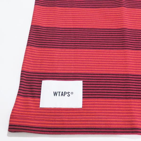 WTAPS ダブルタップス 23AW BDY 01/SS/COTTON. TEXTILE.PROTECT ボーダー ショートスリーブ コットン テキスタイル プロテクト Tシャツ レッド