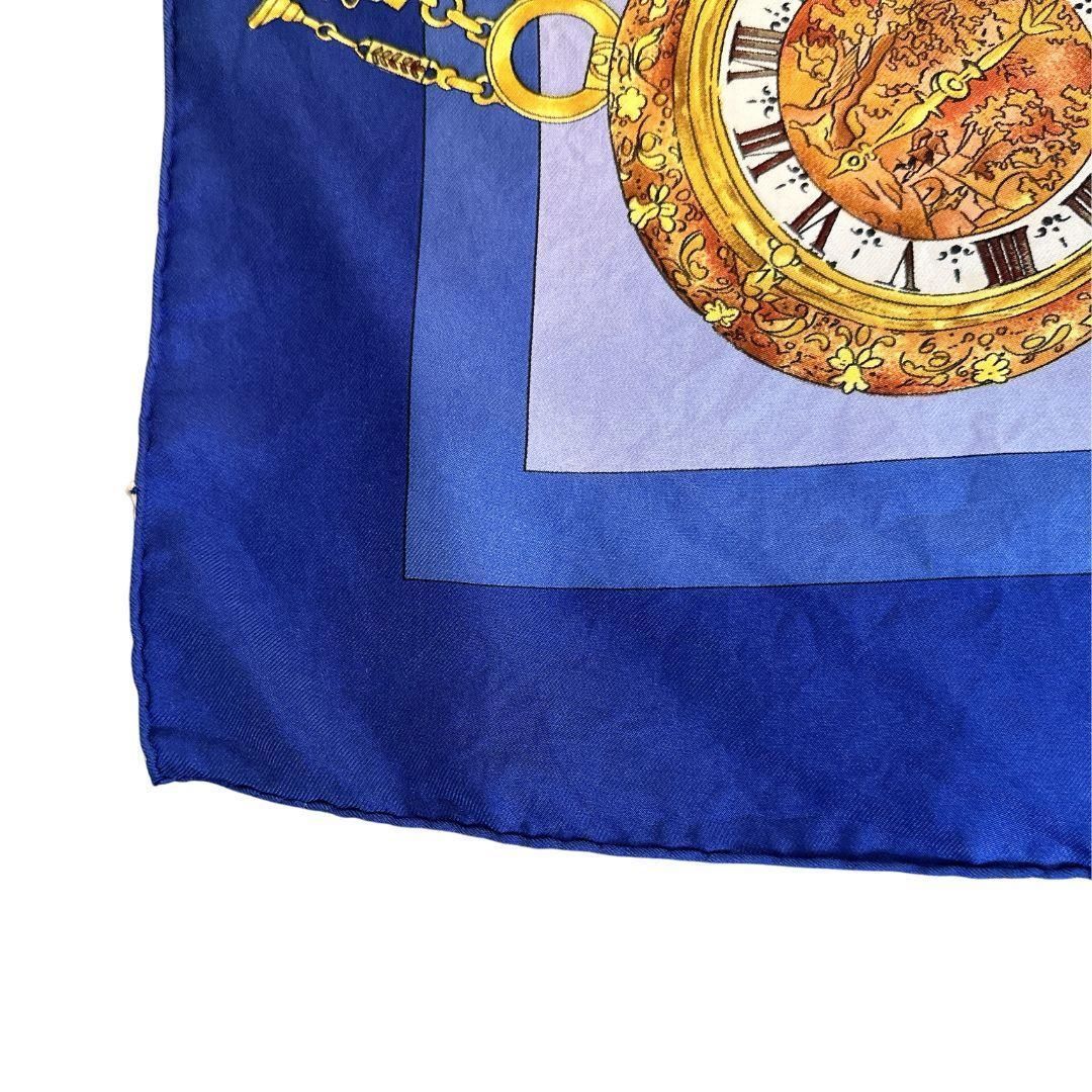 HERMES カレ90 laronde des heures 時の輪舞 スカーフ ネイビー 青色