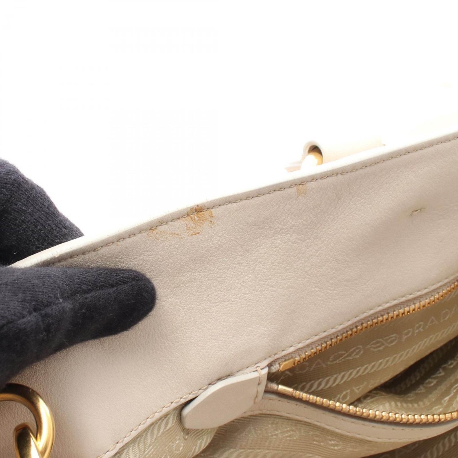 プラダ PRADA トートバッグ VIT.DAINO BN1713 アイボリー レザー VIT  