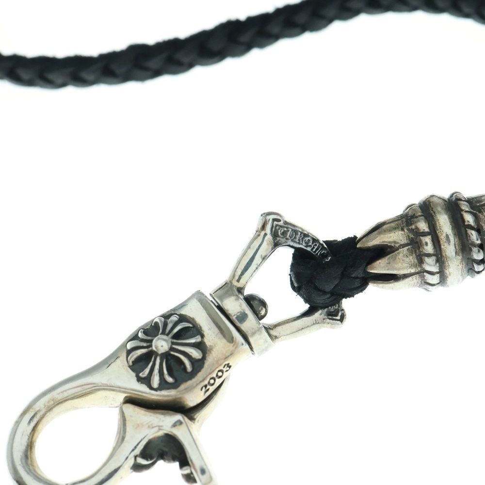 鍛造製 CHROME HEARTS クロムハーツ CH PLS LANYARS CHプラス ランヤード クリップホルダー レザーネックレス シルバー ブラック ありふれた