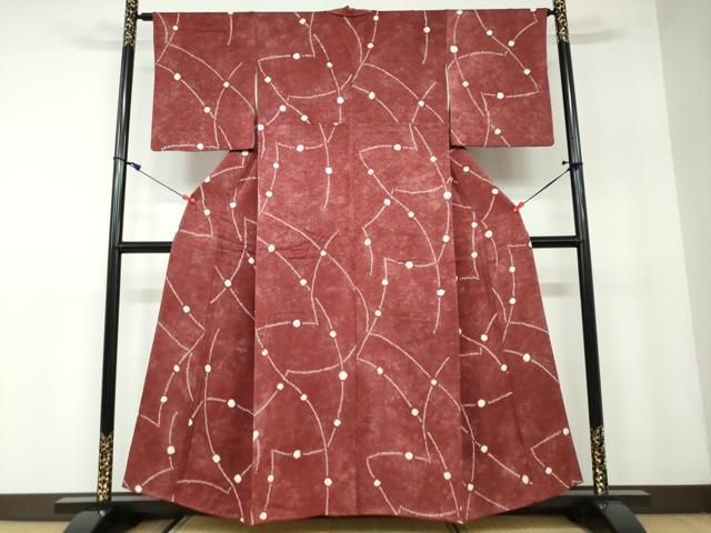 平和屋着物○上質な小紋 絞り 抽象文様 正絹 逸品 DAAW5535ud