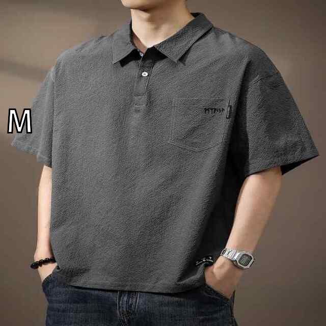 M メンズ ファッション 服 オシャレ シンプル 大人 かっこいい 大きいサイズ ストリート 紳士服 ハイエンド 速乾 クール 半袖 ポロ シャツ 夏 薄手 冷感 T シャツ