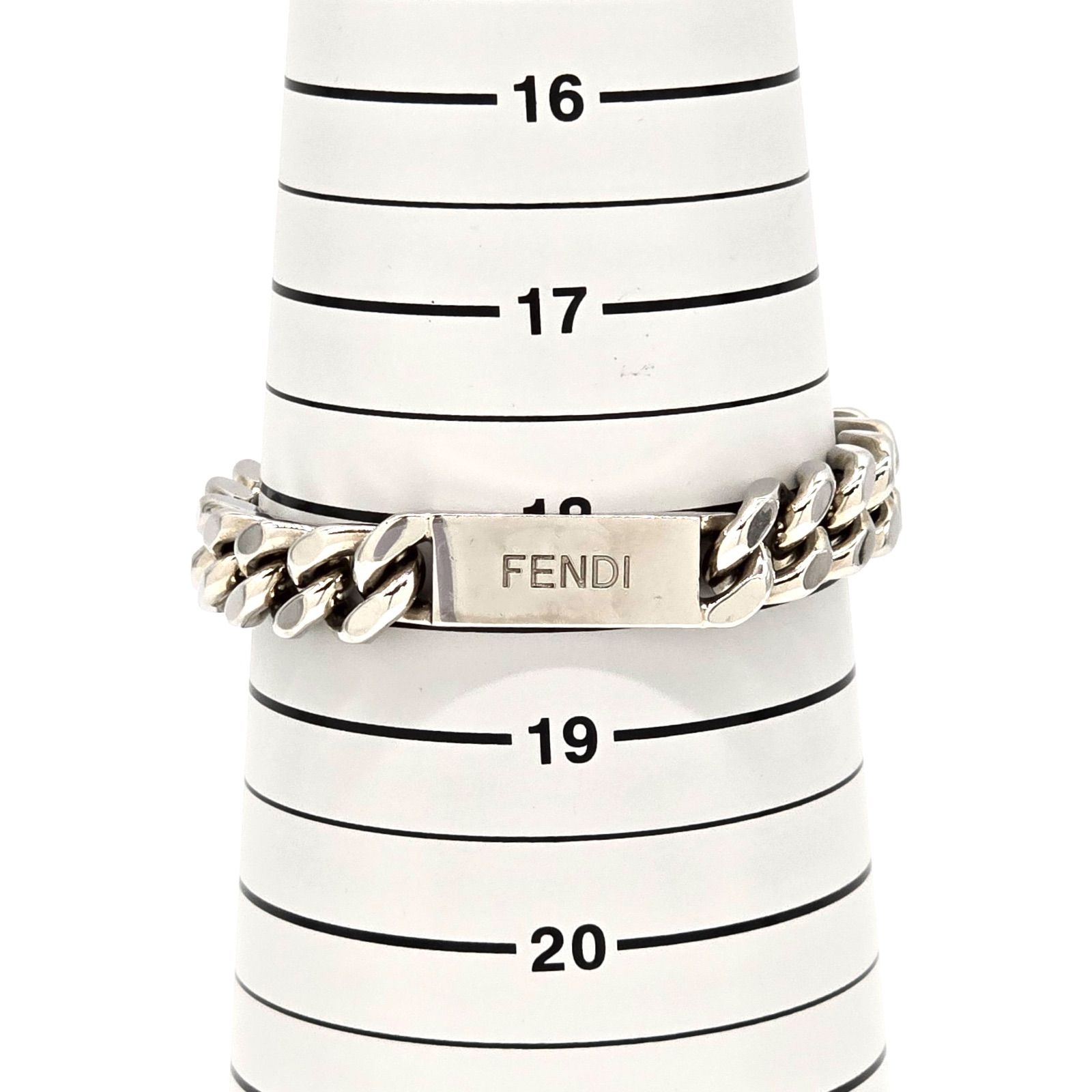 FENDI フェンディ ブレスレット M 全長20.5㎝ チェーンリンク プレート 