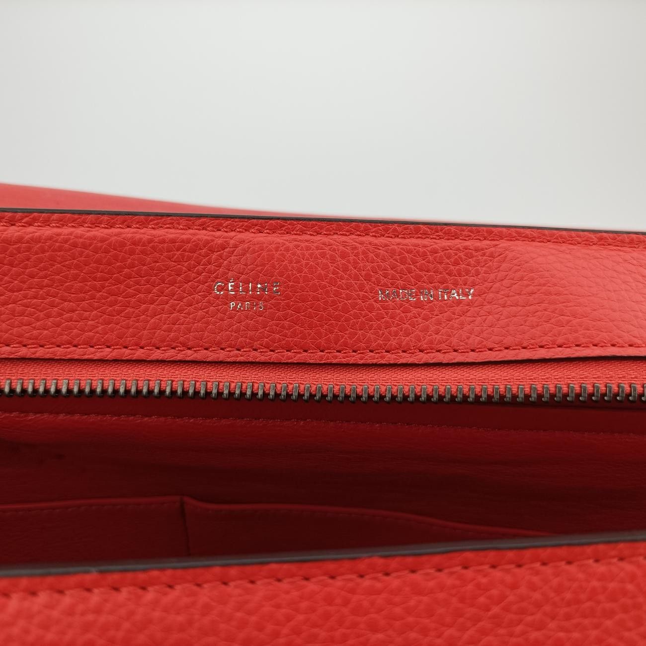 セリーヌCelineトラペーズミディアムオレンジレザーS-SN-0192