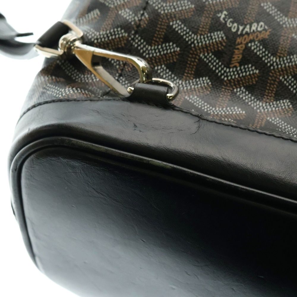 GOYARD ゴヤール アルパンMM PVC レザーエリンボーン 2WAYバックパック リュック ブラック ブラウン DECORATOM_COM_BR