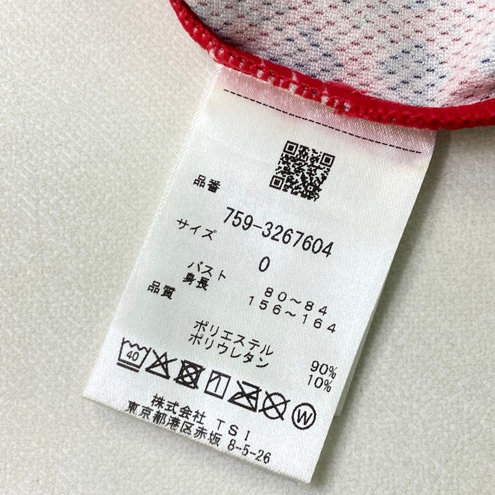 【正規品 本物】 サイズ 0 MASTER BUNNY EDITION マスターバニーエディション モデル ハイネック 半袖Tシャツ 総柄 レッド系 240101342167 ゴルフウェア レディース ストスト 使いやすい