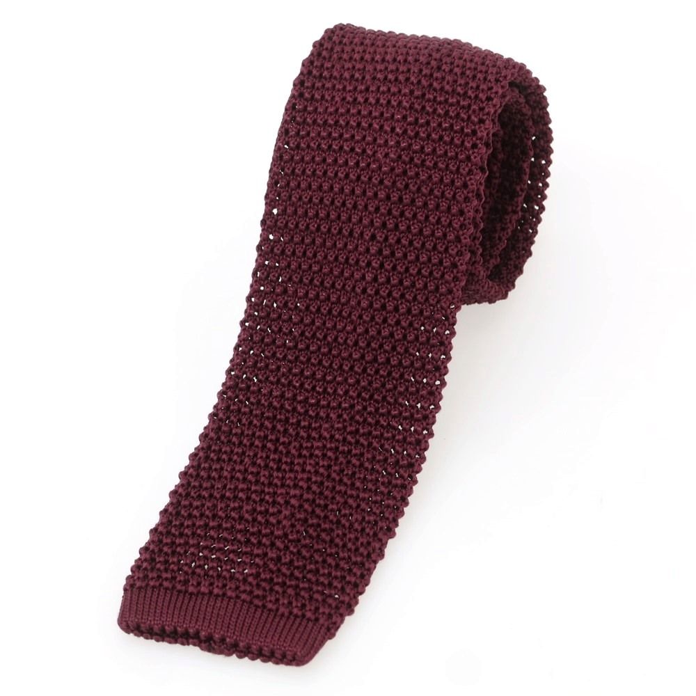 【中古】アザブテーラー azabu tailor シルク ネクタイ ニットタイ ボルドー【メンズ】