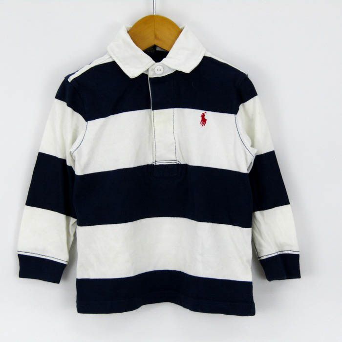 Polo by Ralph Lauren ボーダー 長袖ポロシャツ ラガーシャツ Ralph Lauren - 90s ポロ ラルフローレン ボーダー 長袖 ラガー