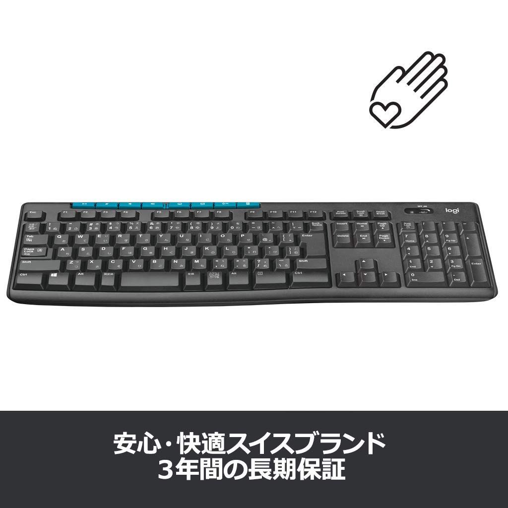 ロジクール ワイヤレスキーボード K275 ワイヤレス キーボード 無線 薄型 テンキー USB接続 Unifying windows 国内正規品 -  メルカリ