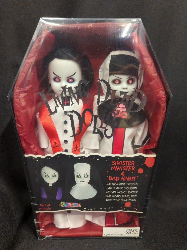 不思議な メズコ リビングデッドドールズ スペンサーギフト Sinister Minister and Badhabit ホワイト 【最短翌日配送】