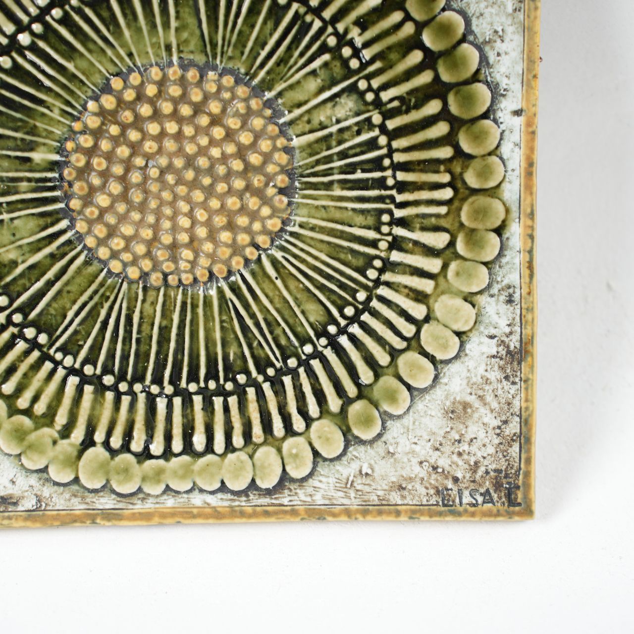 希少 リサ・ラーソン 白いひまわり（Solros）の陶板 - メルカリ