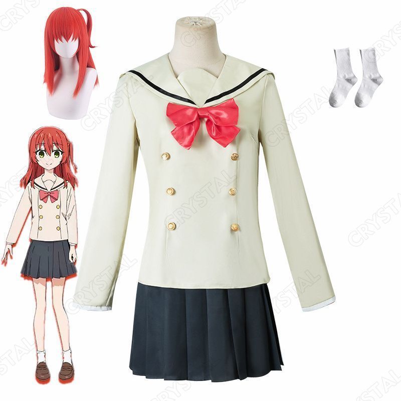 ぼっちざろっく コスプレ衣装 喜多郁代|きた いくよ 制服 Kita Ikuyoコスプレ ウイッグ付き グッズコスプレ キャラ 人気 アニメcosplay イベンド ハロウィン 仮装 文化祭 コスチューム ステージ服 変装 演出服