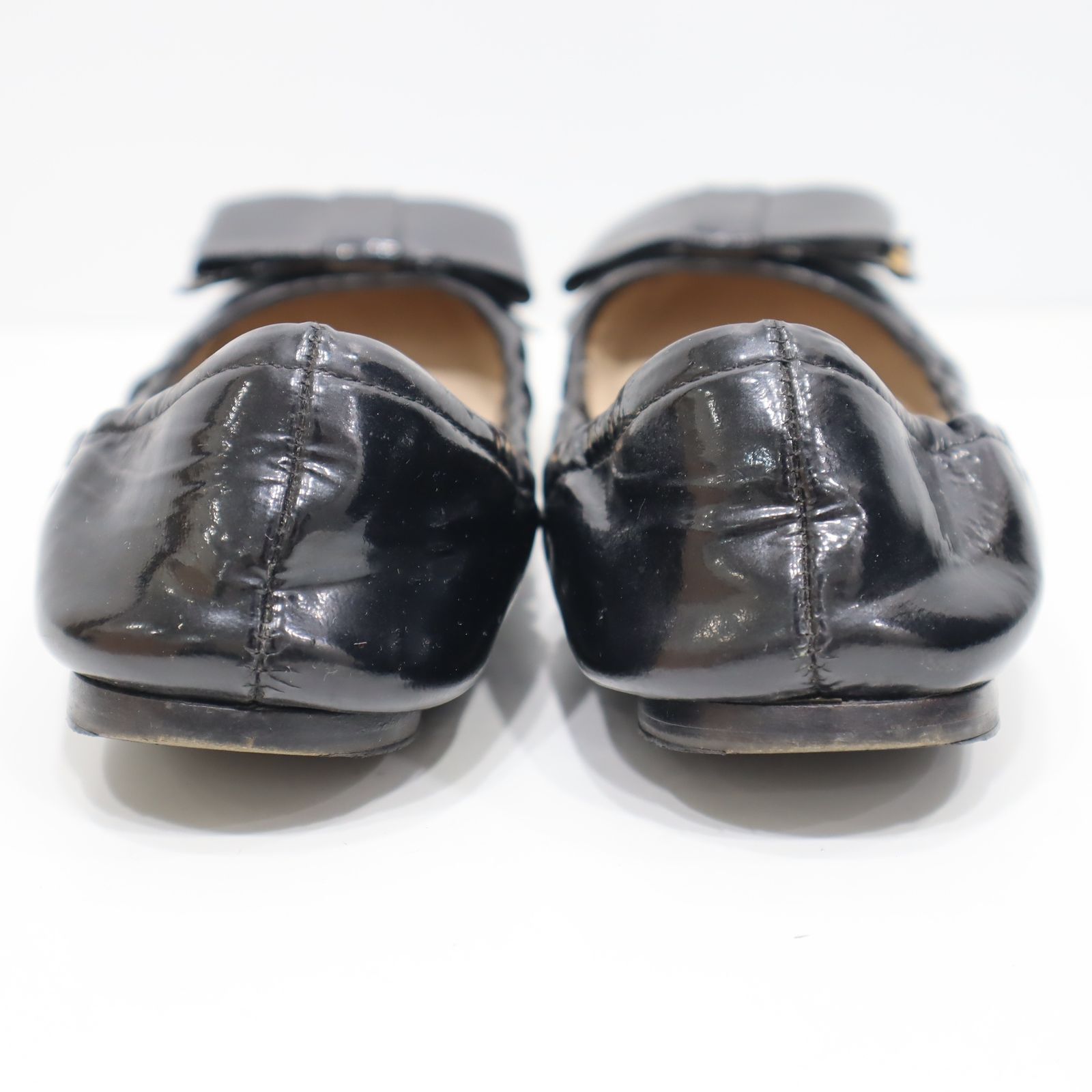 PRADA プラダ バレエシューズ 35 1/2 22.5cm ブラック フラット