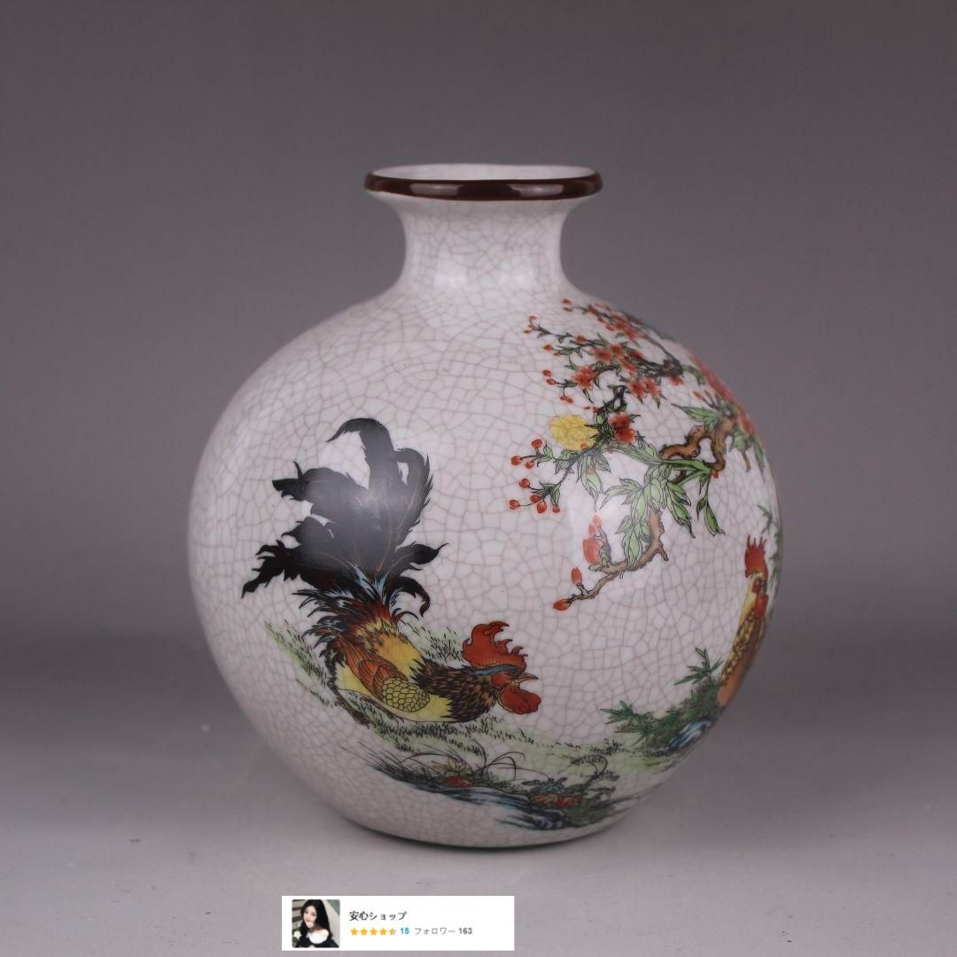清乾隆粉彩福寿九桃紋オリーブ瓶 景徳鎮 陶磁器 装飾品 現代工芸品 美術品 置物 清乾隆粉彩福寿九桃紋オリーブ瓶 景徳鎮 陶磁器 装飾品 現代工芸