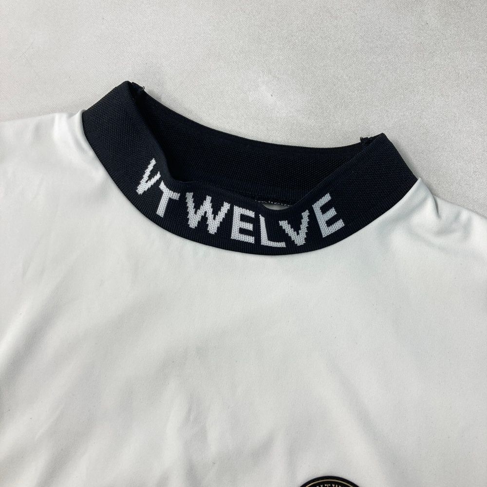 V12 ホワイトモックネックシャツ V12] ホワイト モックシャツ Mサイズ