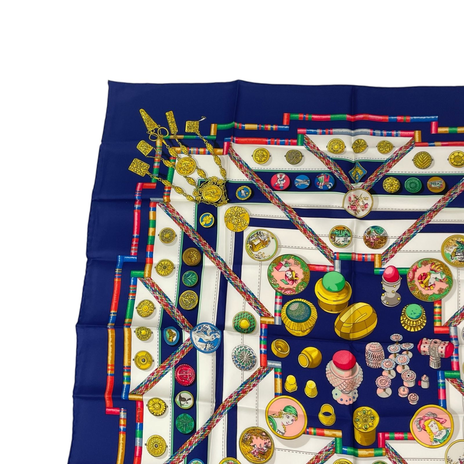 新品同様 HERMES エルメス シルク スカーフ カレ90 Petite main
