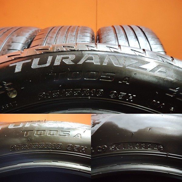 BS BRIDGESTONE TURANZA T005A 215/55R18 18インチ 夏タイヤ 4本 24年 