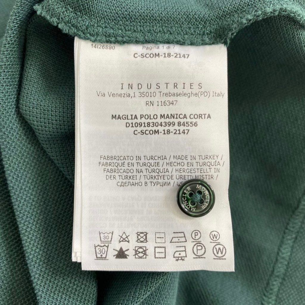 7e19-12 タグ付 MONCLER モンクレール ロゴワッペンポロシャツ サイズS