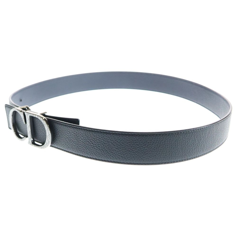 Christian Dior クリスチャンディオール オブリーク CD ICON バックル リバーシブルベルト ネイビー