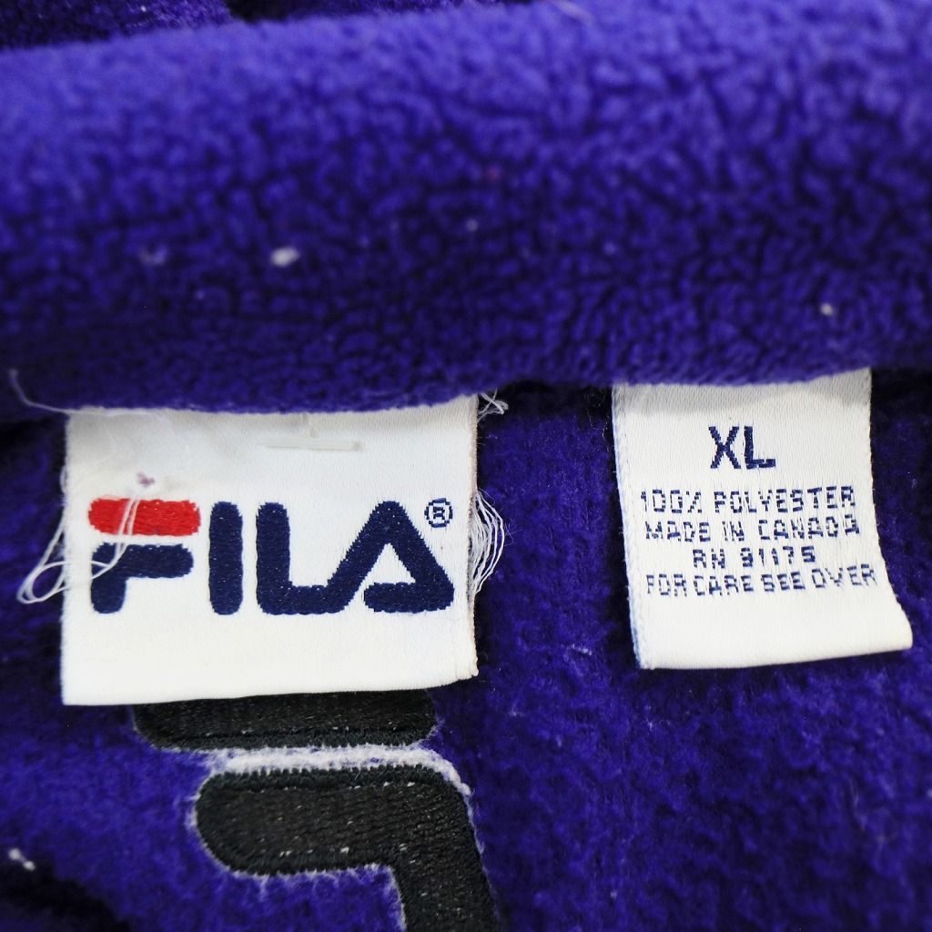 2000年代～ カナダ製 FILA フィラ プルオーバー フリースジャケット 防寒  テック系 パープル (メンズ XL)   N6279